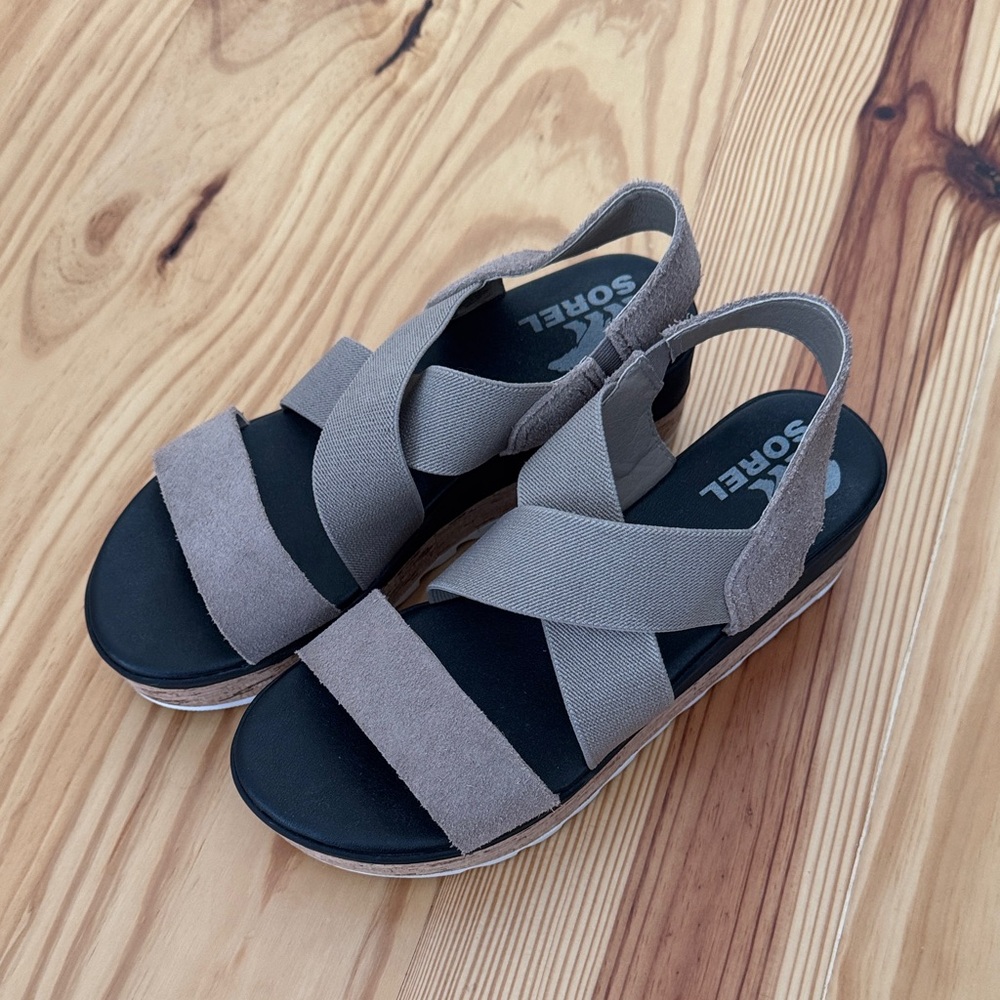 Sorel Women's Wedges in Taupe and Black